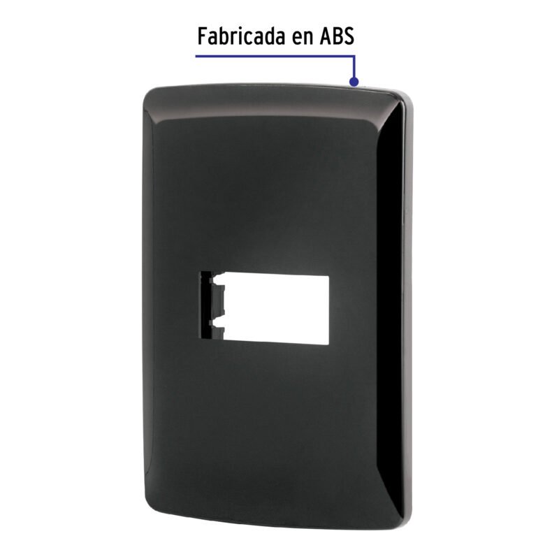 PPSE-INFC1.jpg Código: 40136 Placa 1 módulo, Italiana, color negro, Volteck PPSE-IN