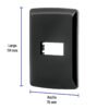 Código: 40136 Placa 1 módulo, Italiana, color negro, Volteck PPSE-IN