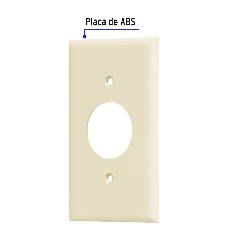 PPSE-SFC1.jpg Código: 46412 Placa de ABS para contacto redondo, Standard, marfil PPSE-S