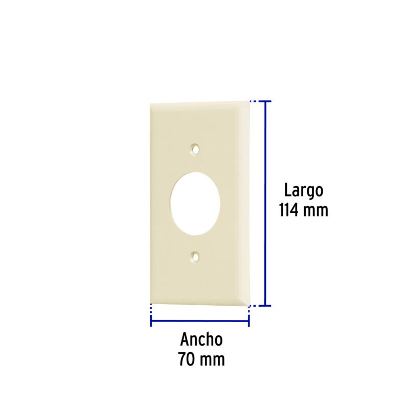 PPSE-SFC2.jpg Código: 46412 Placa de ABS para contacto redondo, Standard, marfil PPSE-S