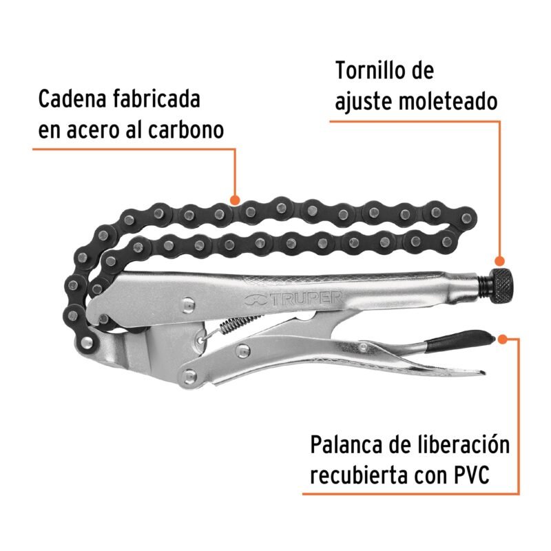 PPT-CADFC1.jpg Código: 17438 Pinza de presión 8' de cadena, Truper PPT-CAD
