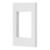 Código: 47043 Placa 1 ventana, 3 módulos, línea Española, color blanco PPTR-EB