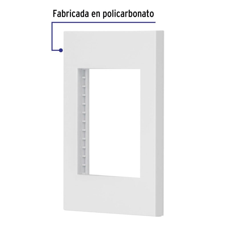 Código: 47043 Placa 1 ventana, 3 módulos, línea Española, color blanco PPTR-EB