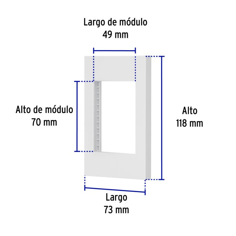 Código: 47043 Placa 1 ventana, 3 módulos, línea Española, color blanco PPTR-EB