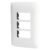 Código: 48136 Placa 3 módulos de ABS, línea Italiana, color blanco PPTR-IB