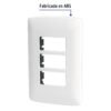 Código: 48136 Placa 3 módulos de ABS, línea Italiana, color blanco PPTR-IB