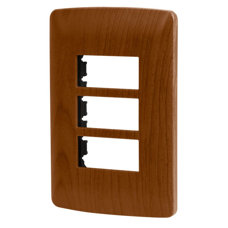 Código: 46394 Placa 3 módulos de ABS, línea Italiana, acabado madera PPTR-IM