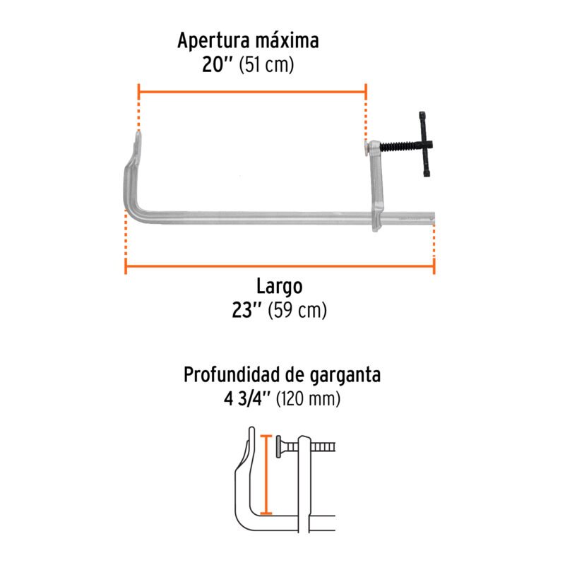 PRF-20XFC2.jpg Código: 103163 Prensa rápida tipo 'F' 20', uso rudo, Expert PRF-20X
