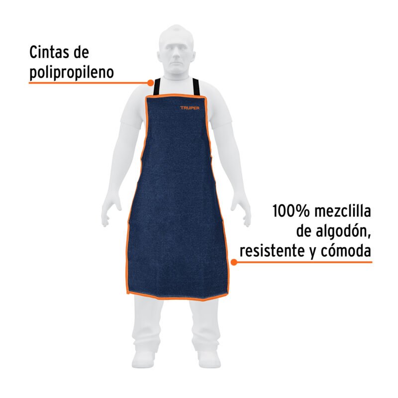 PROSO-1MFC1.jpg Código: 100825 Protección para soldar, peto de mezclilla, Truper PROSO-1M