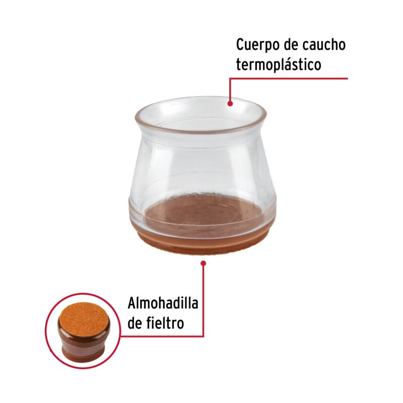 PRS-7FC1.jpg Código: 49846 Caja con 24 protectores para patas de silla, transparente PRS-7