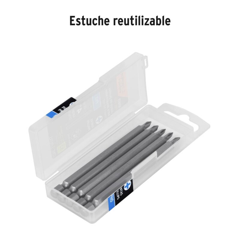 PUDE-1400FC2.jpg Código: 101823 Estuche con 5 puntas de cruz PH0 largo 4', Truper Expert PUDE-1400