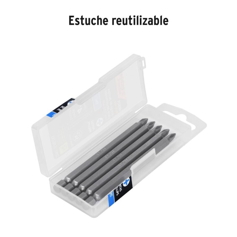 PUDE-1401FC2.jpg Código: 101824 Estuche con 5 puntas de cruz PH1 largo 4', Truper Expert PUDE-1401