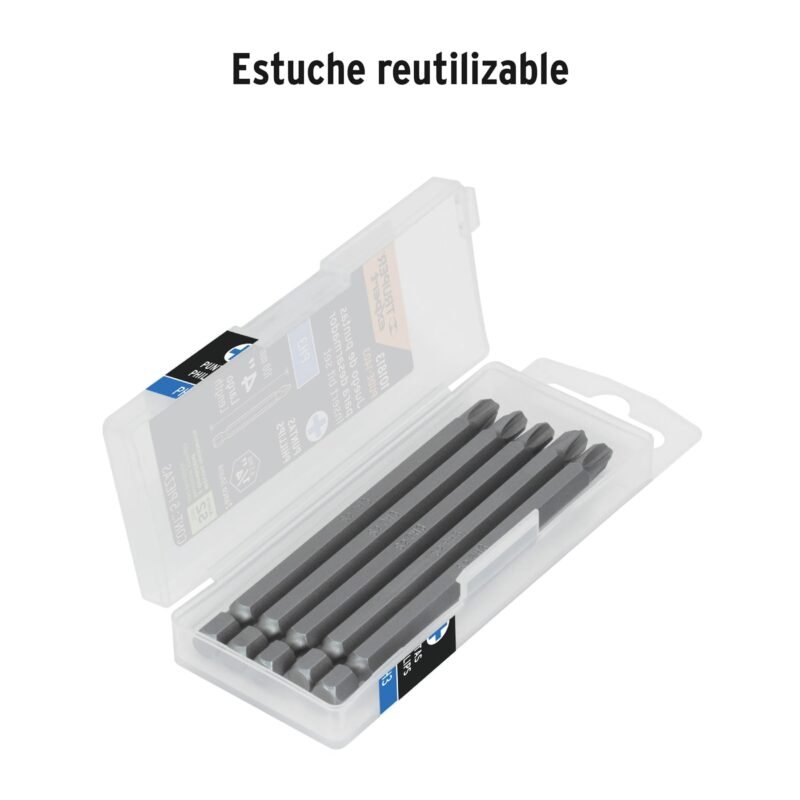 PUDE-1403FC2.jpg Código: 101813 Estuche con 5 puntas de cruz PH3 largo 4', Truper Expert PUDE-1403