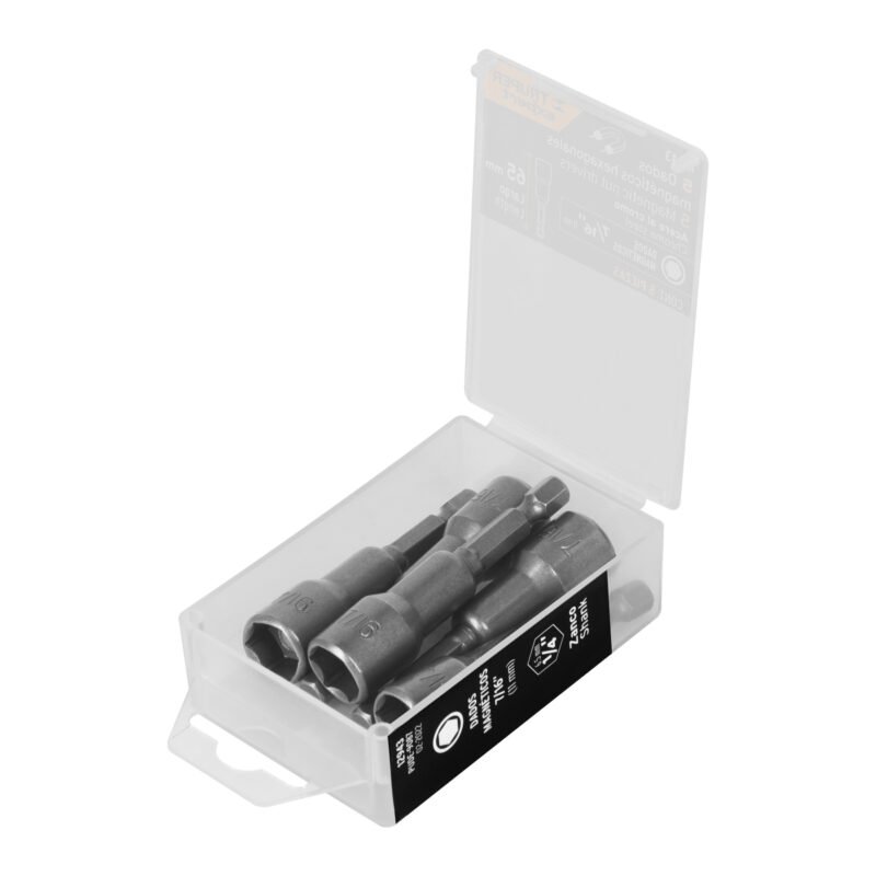 PUDE-9087.jpg Código: 12943 Estuche con 5 dados magnéticos de 7/16' largo 2-1/2', Expert PUDE-9087