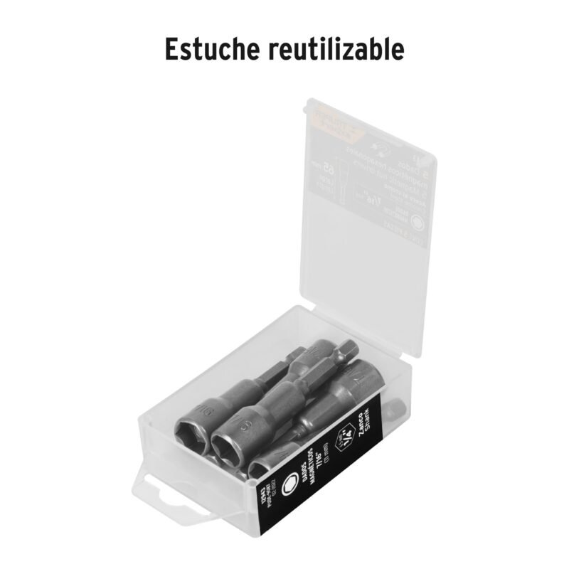 PUDE-9087FC2.jpg Código: 12943 Estuche con 5 dados magnéticos de 7/16' largo 2-1/2', Expert PUDE-9087