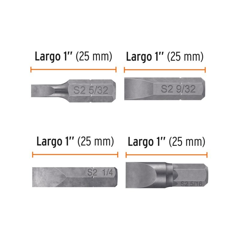 PUN-6PL1FC1.jpg Código: 100505 Estuche con 6 puntas planas combinadas largo 1', Expert PUN-6PL1