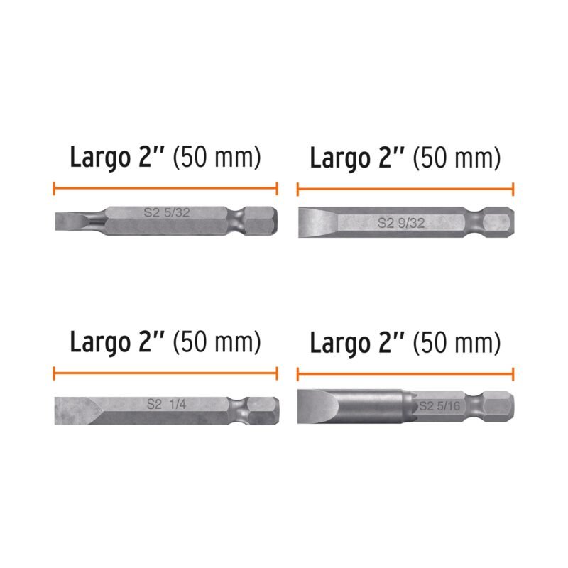 PUN-6PL2FC1.jpg Código: 100506 Estuche con 6 puntas planas combinadas largo 2', Expert PUN-6PL2