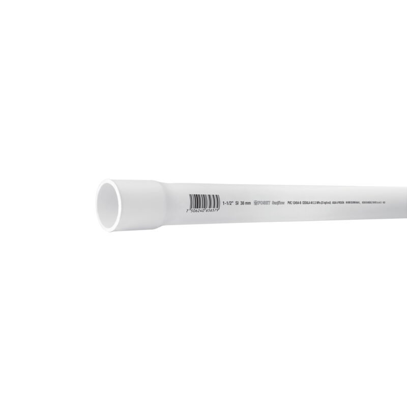 PVC-005.jpg Código: 45521 Tubo de 1-1/2' PVC hidráulico cédula 40, 3m, 2.3kg, FOSET PVC-005