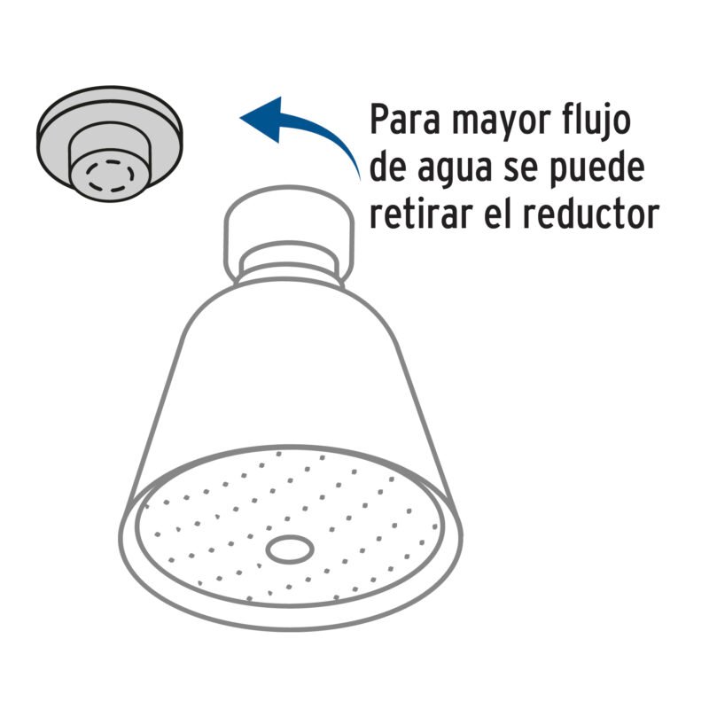 R-200FC1.jpg Código: 49460 Regadera redonda 2-3/4' en latón, chorro fijo, Foset Aero R-200
