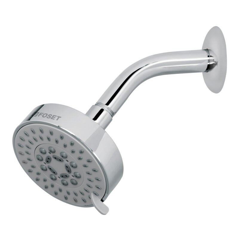 R-202.jpg Código: 45167 Regadera cromo 4'con 5 funciones, con brazo, Foset Element R-202
