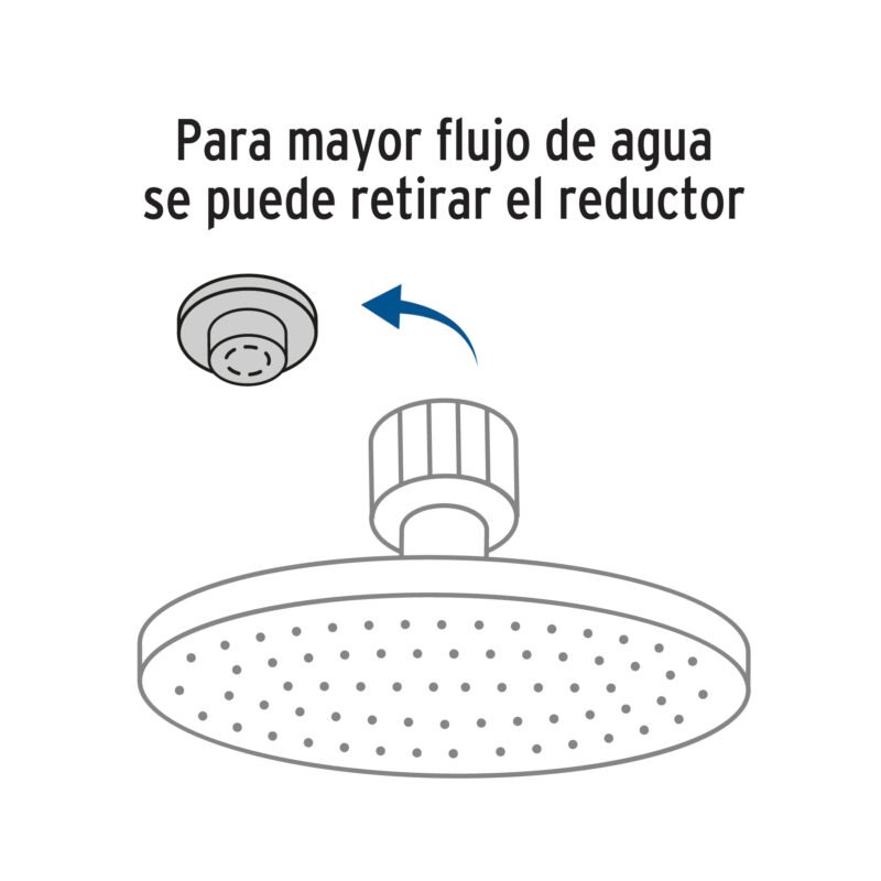 R-206FC1.jpg Código: 49576 Regadera cromo 6' plato redondo, con brazo, Foset Element R-206