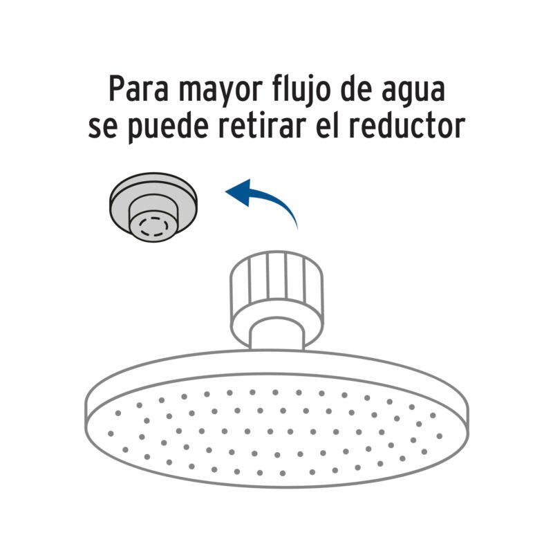 R-208NFC1.jpg Código: 45577 Regadera satín 8' plato redondo, con brazo, Foset Element R-208N