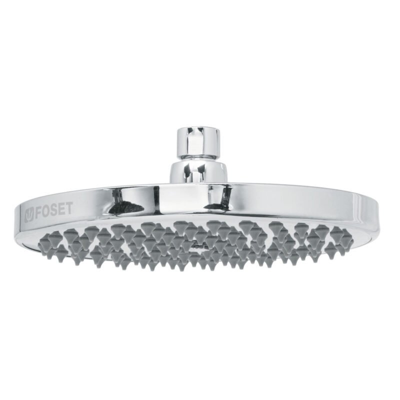R-208S.jpg Código: 49583 Regadera cromo 8' plato redondo, sin brazo, Foset Element R-208S