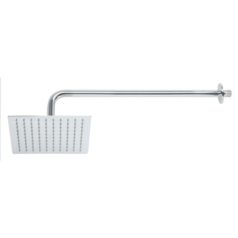 R-308.jpg Código: 45771 Regadera plato cuadrado 8' con brazo, cromo, FOSET RIVIERA R-308