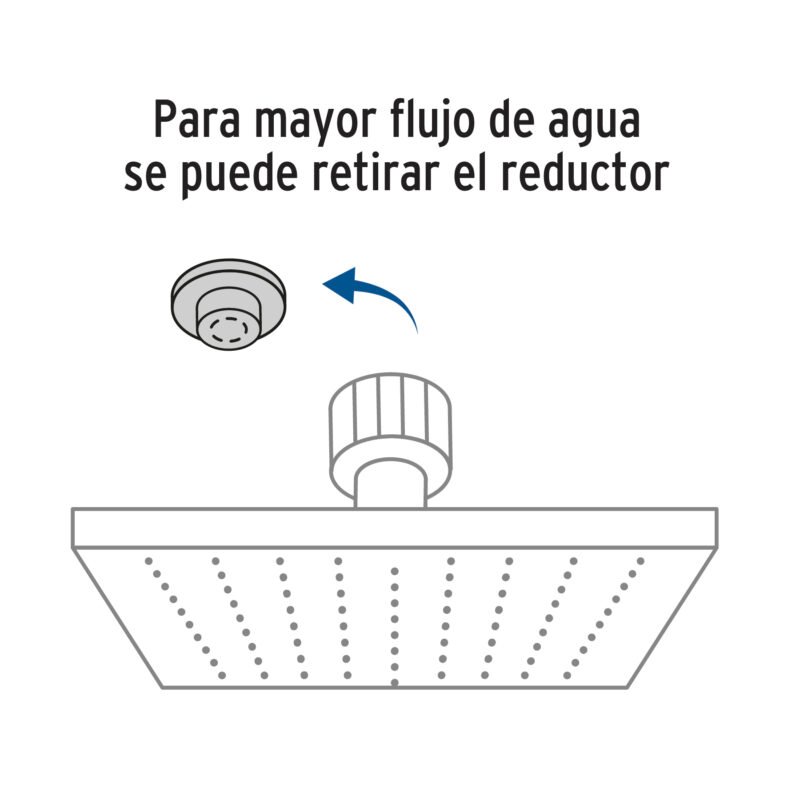 R-310FC1.jpg Código: 45773 Regadera plato cuadrado 10' con brazo, cromo, FOSET RIVIERA R-310
