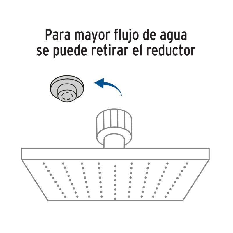 R-310SFC1.jpg Código: 45781 Regadera plato cuadrado 10' sin brazo, cromo, FOSET RIVIERA R-310S