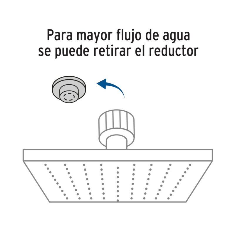 R-310SNFC1.jpg Código: 45782 Regadera plato cuadrado 10' sin brazo, satín, FOSET RIVIERA R-310SN