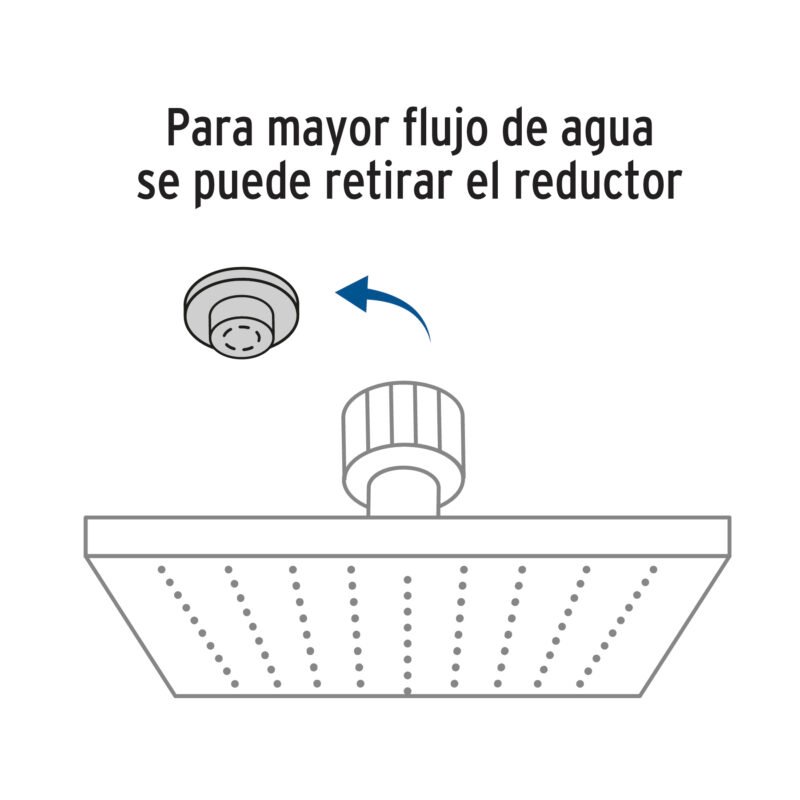 R-312FC1.jpg Código: 45775 Regadera plato cuadrado 12' con brazo, cromo, FOSET RIVIERA R-312