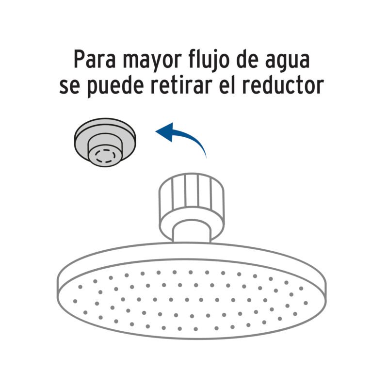 R-313FC1.jpg Código: 45079 Regadera plato redondo 12' con brazo, cromo, FOSET RIVIERA R-313