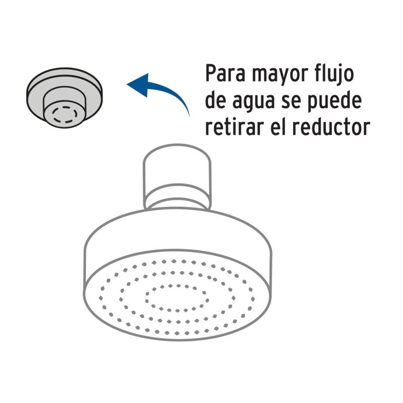 R-402FC1.jpg Código: 45067 Regadera redonda 4-1/4' brazo y chapetón de acero, Basic R-402