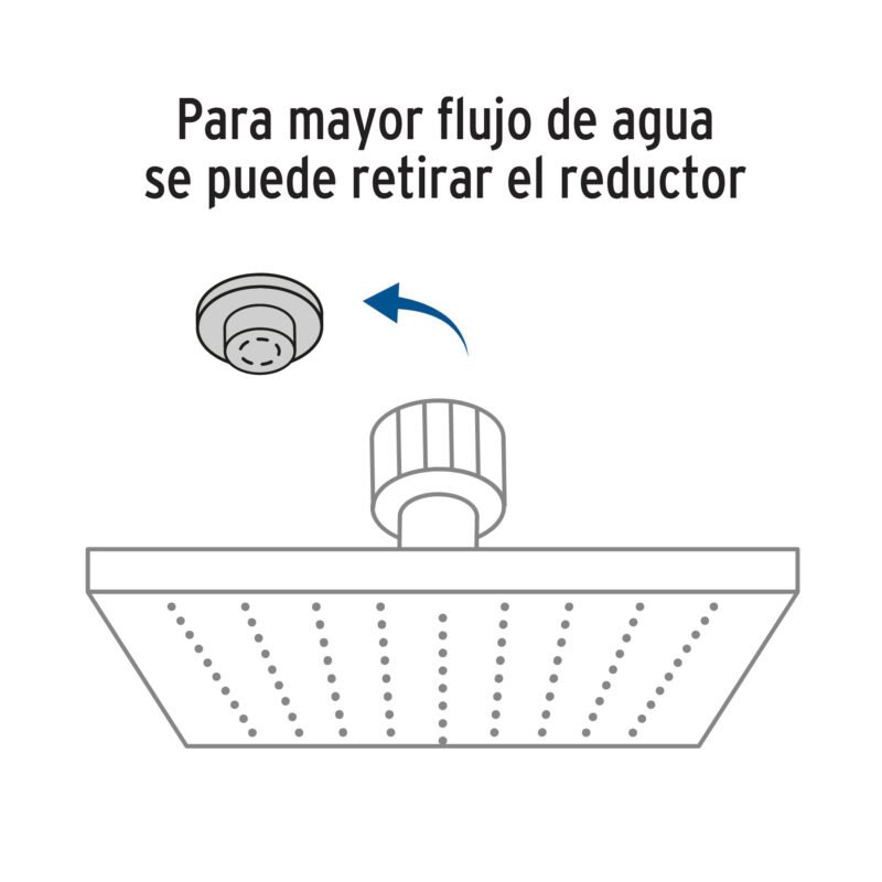 R-404MFC1.jpg Código: 46746 Regadera cuadrada ABS 6' acabado negro mate con brazo, Foset R-404M