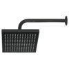 Código: 46748 Regadera cuadrada ABS 8' acabado negro mate con brazo, Foset R-405M