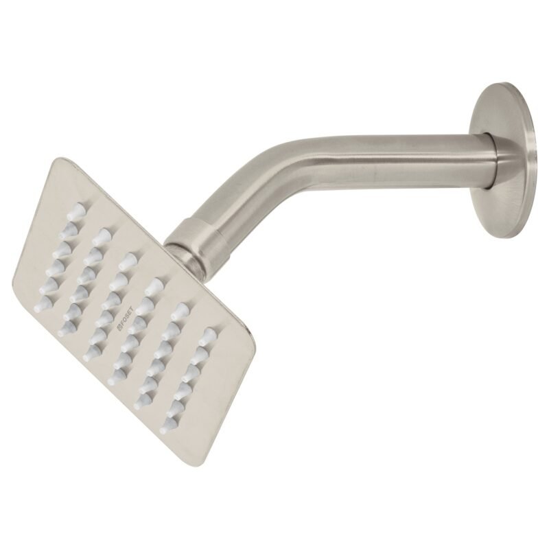 Código: 47740 Regadera cuadrada 4', acero inox, con brazo, satín, Túbig R-413N