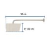 Código: 47744 Regadera cuadrada 8', acero inox, con brazo, satín, Túbig R-415N
