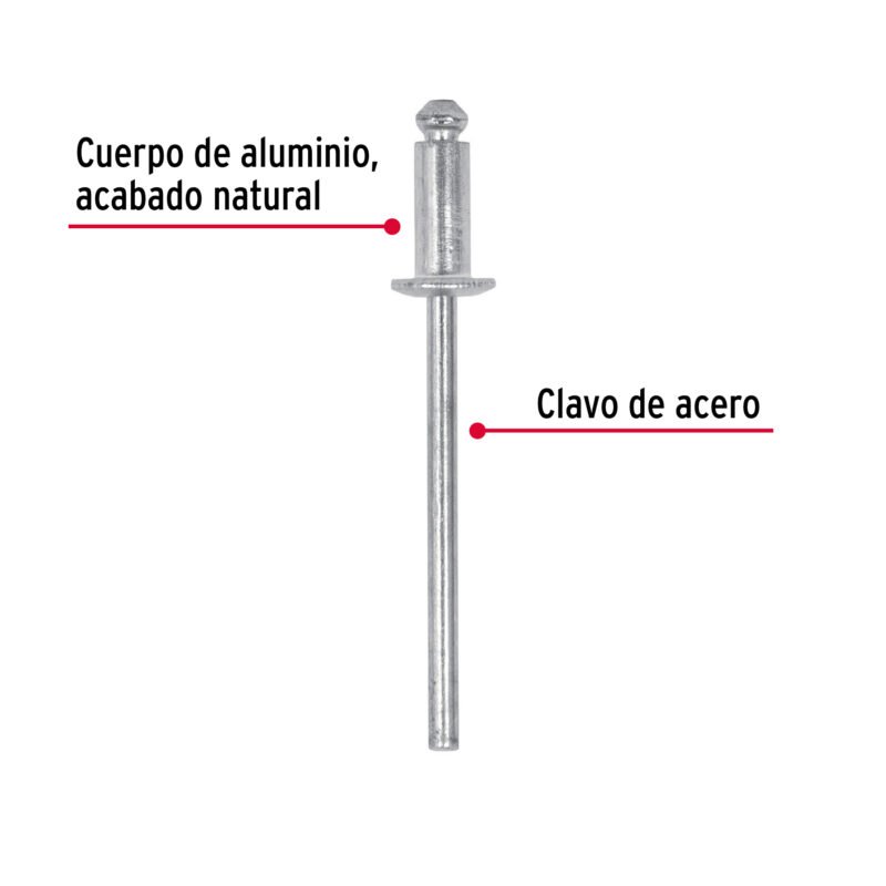R-43BFC1.jpg Código: 44519 Bolsa con 50 remaches 1/8' x 3/16' de aluminio, ala 1/4' R-43B
