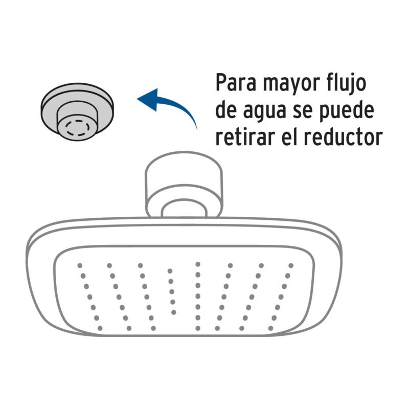 R-511FC1.jpg Código: 49452 Regadera cuadrada plato ancho 8' brazo inox a muro, Aero R-511