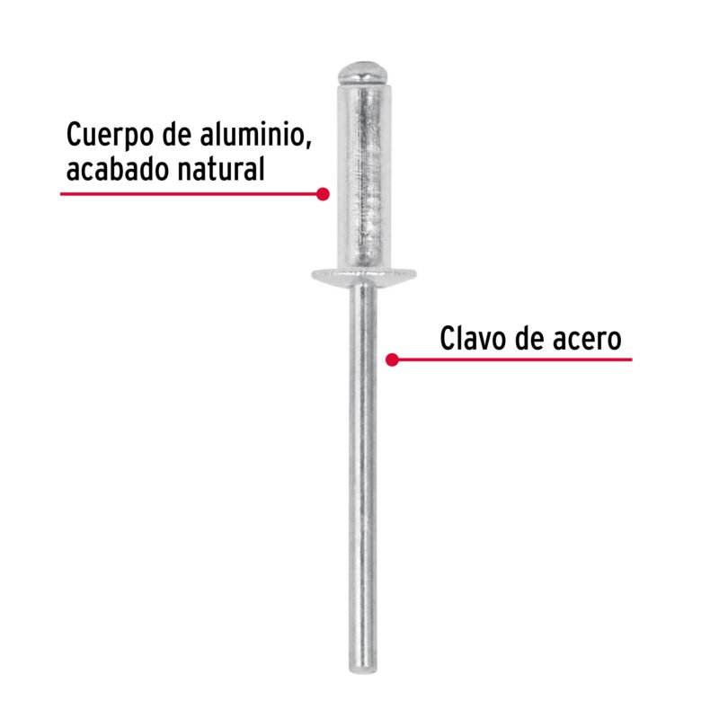 R-56BFC1.jpg Código: 44526 Bolsa con 50 remaches 5/32' x 3/8' de aluminio, ala 5/16' R-56B
