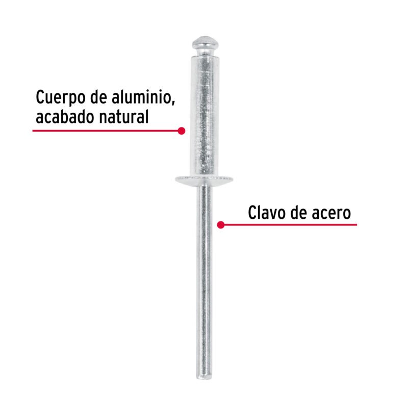 R-58BFC1.jpg Código: 44527 Bolsa con 50 remaches 5/32' x 1/2' de aluminio, ala 5/16' R-58B