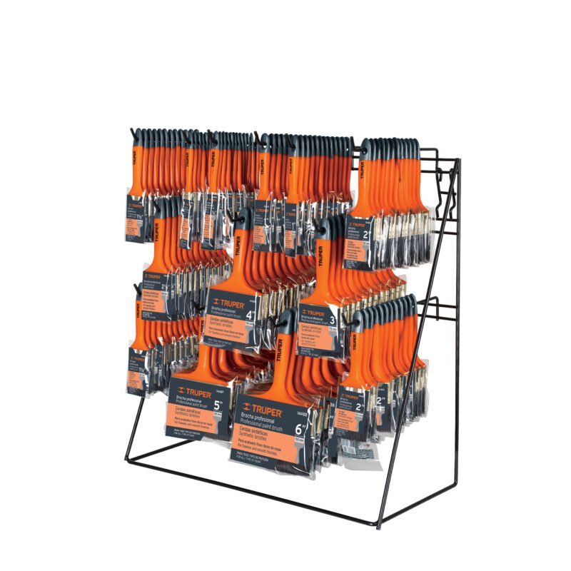 Código: 50138 Exhibidor despachador con 156 brochas mango plástico Truper R-BRT-C