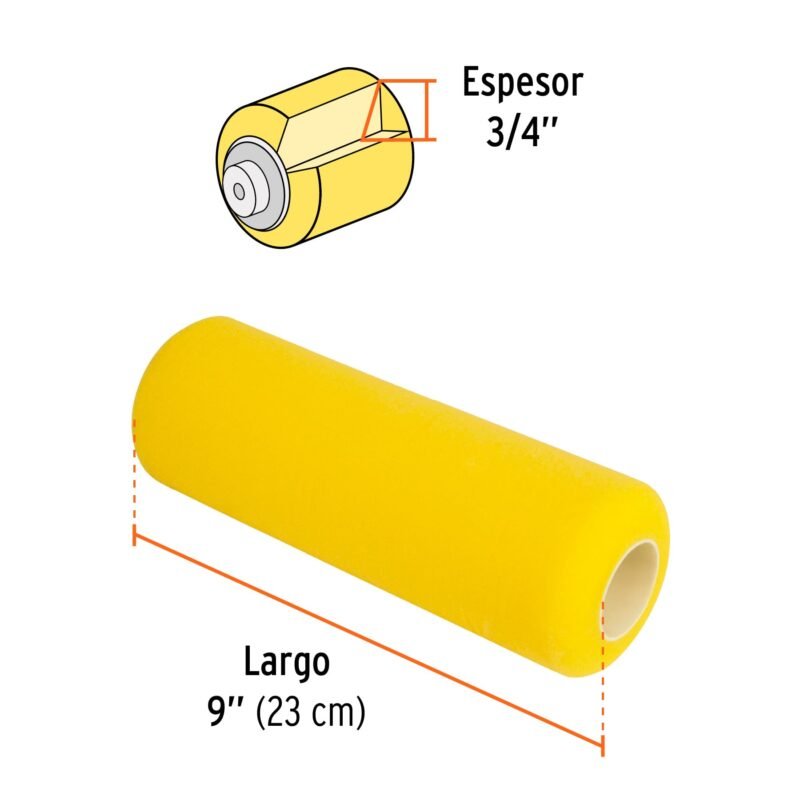 R-ROPI-920EFC2.jpg Código: 13901 Felpa para rodillo, esponja 9 x 3/4', superficies rugosas R-ROPI-920E