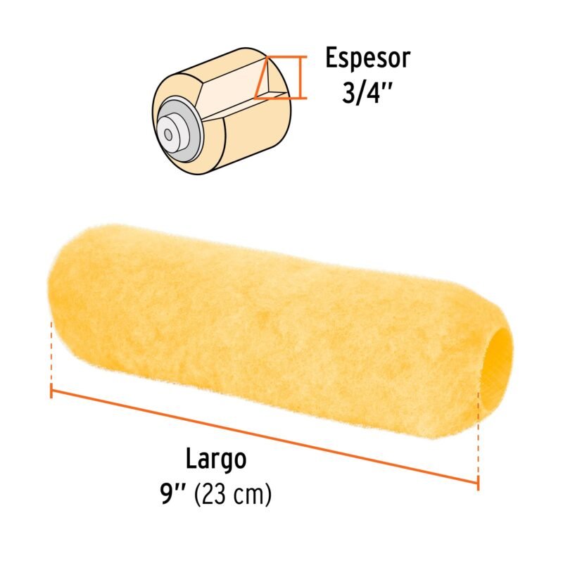 R-ROPI-920FC2.jpg Código: 13884 Felpa para rodillo 9' x 3/4' superficies rugosas, Truper R-ROPI-920