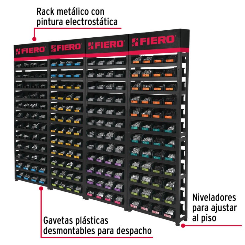 R-TOR-4FC1.jpg Código: 55728 Rack modular con tornillos, 192 gavetas R-TOR-4