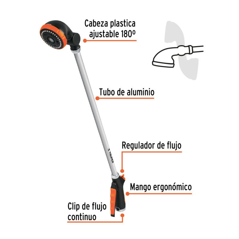 Código: 10325 Pistola para riego tipo regadera de 32', Truper REG-32