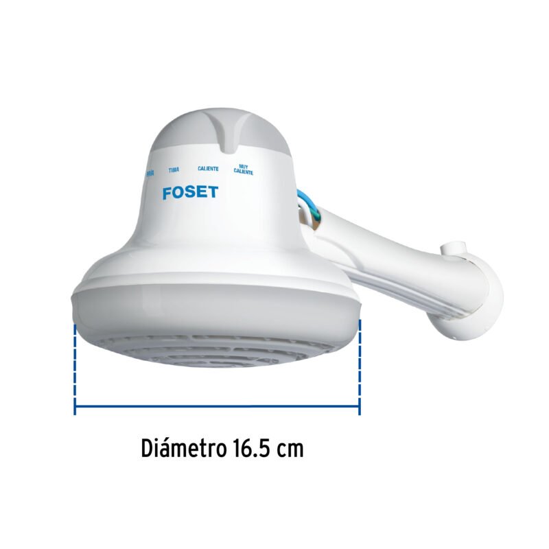 REGEL-6GFC2.jpg Código: 40238 Regadera eléctrica, 4 temperaturas, 16.5cm, gris, Foset REGEL-6G
