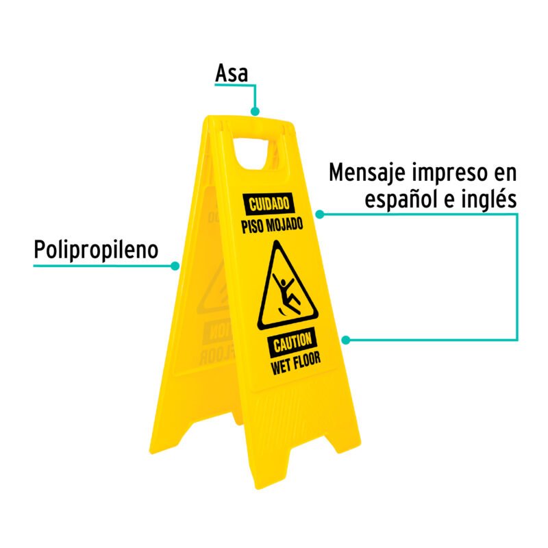 RESBA-60PFC1.jpg Código: 23020 Letrero de piso resbaloso, 62 cm, KLINTEK RESBA-60P