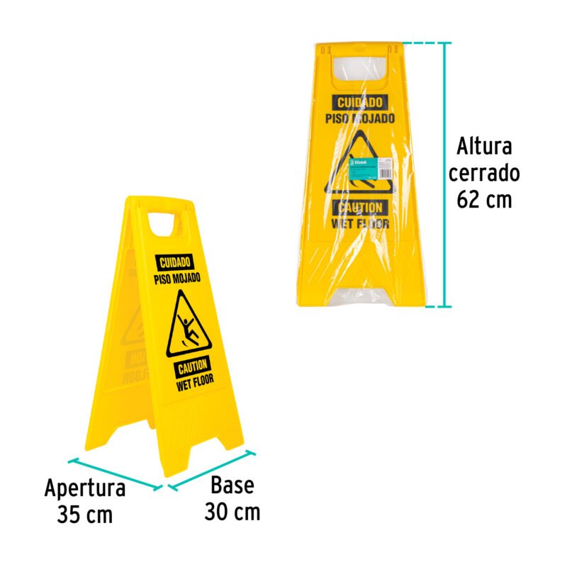RESBA-60PFC2.jpg Código: 23020 Letrero de piso resbaloso, 62 cm, KLINTEK RESBA-60P
